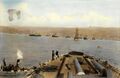 Линейный крейсер HMAS Australia в Вальпараисо. Колоризированное фото