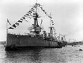 Линейный крейсер HMAS Australia во время визита Принца Уэльского перед отбытием на Родину, 22 апреля 1919 г.