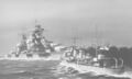 HMS Glowworm идет на таран крейсера Admiral Hipper, современная графика.