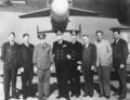 Команда создателей ASM-N-2 Bat - Dr. H. K. Skramstad, R. C. Newhouse, Commander O. E. McCrackin, Captain D. P. Tucker, Commander L. P. Tabor, Dr. H. O. Dryden, W. H. A. Boyd, and R. A. Lamm.