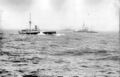 HMS Conqueror, HMS Anson и HMS Royal Sovereign во время шторма