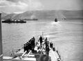 Суда конвоя PQ-17 в Хвальфиорде, перед выходом в море. Слева на фото HMS Icarus и советский танкер "Азербайджан".