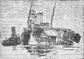 Поврежденный крейсер Edgar Quinet.