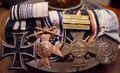 Памятный крест Морского корпуса «Фландрия» на колодке в группе немецких наград.