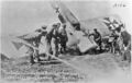 Fokker E.III LF 196 (w/n 480) на котором летал Готтхард Заксенберг, после капотирования. Мариакерке в Бельгии ноябрь 1915 года.