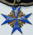 Орден «Pour Le Merite» в серебре с позолотой, аверс. Начало ХХ века.