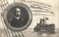 Командующий ВМС Греции и его флагманский корабль. С открытки того времени