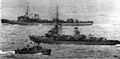 Миноносцы типов 1923 и 1935 в немецких водах. На переднем плане - Raumboot. Зима 1939/40 гг.
