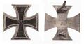 Железный крест образца 1870 года 1-го класса. Аверс и реверс.