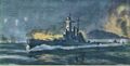 Линкор USS Washinghton ведёт огонь по IJN Kirishima. Картина Питера Бейкелса.