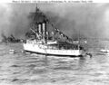 Эскадренный броненосец USS Mississippi (вид с кормы)