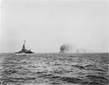 HMS Cardiff во главе колонны кораблей германского флота