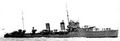Лидер эсминцев типа А - HMS Codringtonв плавании.