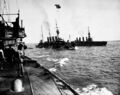 HMAS Melbourne в камуфляжной окраске с систершипами в Северном море