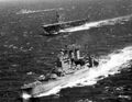 Охотники на Bismark в составе «Соединения H»: линейный крейсер HMS Renown, авианосецHMS Ark Royal и легкий крейсер HMS Sheffield.