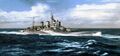Линейный крейсер HMS Renown. Колоризированное фото