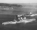 Линейный крейсер HMS Renown, авианосец HMS Illustrious в Тринкомали, Шри-Ланка, начало 1944 г.