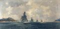 Картина британского художника Фрэнка Х. Мейсона, HMS Superb, возглавляющий Средиземноморскую эскадру, направляется в Константинополь в 1918 году.