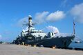 HMS Sutherland на британском острове Диего Гарсия в Индийском океане 2018г.