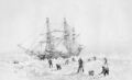 HMS Terror, выжатый льдами, рисунок капитана Бэка