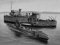 HMS Swordfish и HMS Thunderbolt у судна снабжения Montcalm. Худ. Ivan Berryman.