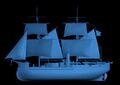 Huascar под парусами, 3D-модель.