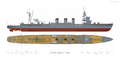 Внешний вид лёгкого крейсера IJN Nagara