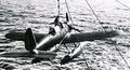 Arado опускают с крейсера на кране