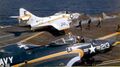 F9F-8 эскадрилья VF-61 на палубе USS Intrepid в марте 1956 года