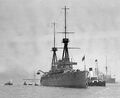 Линейный крейсер HMS Invincible на Спитхедском рейде, июль 1909 г.