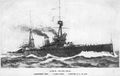 Открытка, посвященная спуску на воду HMS Invincible, 1907 г.