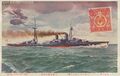 Линкор IJN Ise на японской почтовой открытке