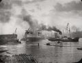 Спуск Iwate на верфи («Armstrong», Элсвик) 29 марта 1900 года.
