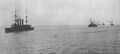 Второй боевой отряд в 1904 году под Порт-Артуром, Izumo на первом плане.