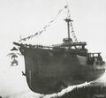 Спуск на воду корпуса Ikoma, 9 апреля 1906 года