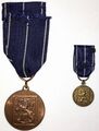 Памятная медаль Войны-продолжения, сравнение полноразмерной версии и миниатюры. Реверс