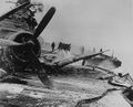 USS Hancock после атаки камикадзе