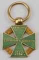 Армейский крест 1813-14 гг. Миниатюра в золоте с эмалью. Реверс