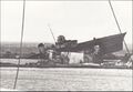 Остов эскадренного миноносца FR-32 (бывш. Siroco, бывш. Le Corsaire), затопленный немцами на входе в гавань Генуи, 1944 г.