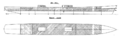 Предэскизный проект 47 бронированного лидера ЦКБ-53, 1948 г. Схема бронирования.