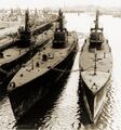 Уцелевшие подводные лодки слева направо: USS Dentuda, USS Searaven и USS Tuna