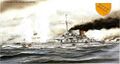 Линейный крейсер SMS Lützow в Ютландском бою, рисунок.