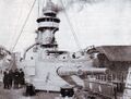 лавная носовая орудийная башня на SMS Scharnhorst с двумя 8,2-дюймовыми орудиями.