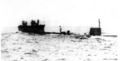 Подводная лодка на море, вид сзади