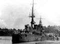 IJN Naka у причальной стенка, 3 мая 1942 г. Видна перестроенная во время последнего ремонта грот-мачта