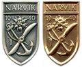 Щит «Нарвик» в серебре и золоте в «денацифицированном» варианте 1957 г.
