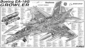 Компоновка палубного самолета РЭБ Boeing EA-18G Growler