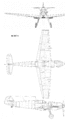 3 проекции палубного истребителя Messerschmitt Bf.109T