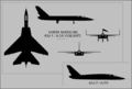 3 проекции палубного бомбардировщика North American A-5 Vigilante