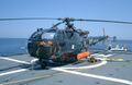 Aérospatiale Alouette III на посадочной площадке фрегата La Motte-Picquet